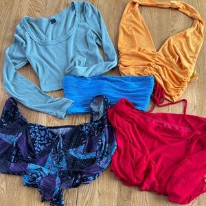 SHEIN bundle-5 Club Hopping Cropped Party Girl Tops S/M